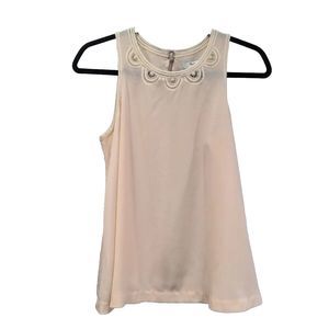 Madewell Womens Lace Scallop Detail Trapeze Tank Size 2 Cream Keyhole Casual